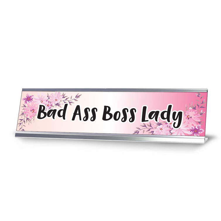 Signs ByLITA Bad Ass Boss Lady Desk Sign Wayfair girl-boss-sign-self-standing-decor-perfect-for-the-office-etsy